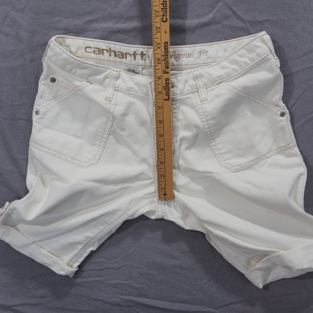 Carhartt Shorts Womens White 10 Bermuda Stretch Work Street Utility WB076 ANW - Picture 7 of 10